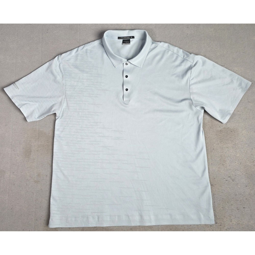 Men's Tiger Woods Platinum Collection Nike Fit Dry Polo Shirt LARGE Snap Buttons